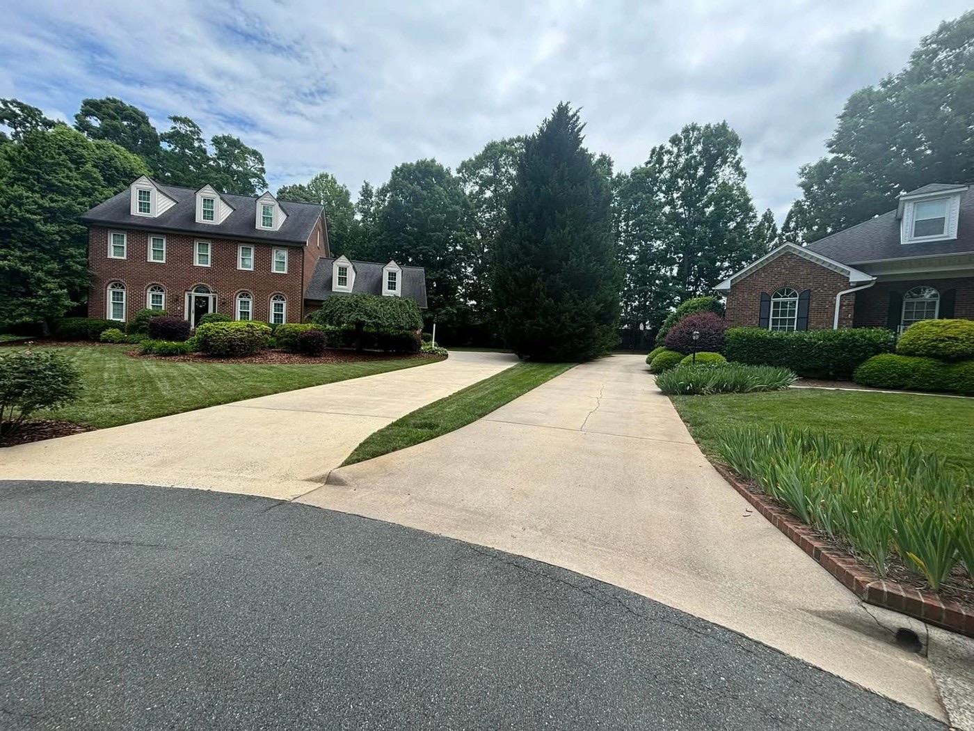 Cleaned residential driveway